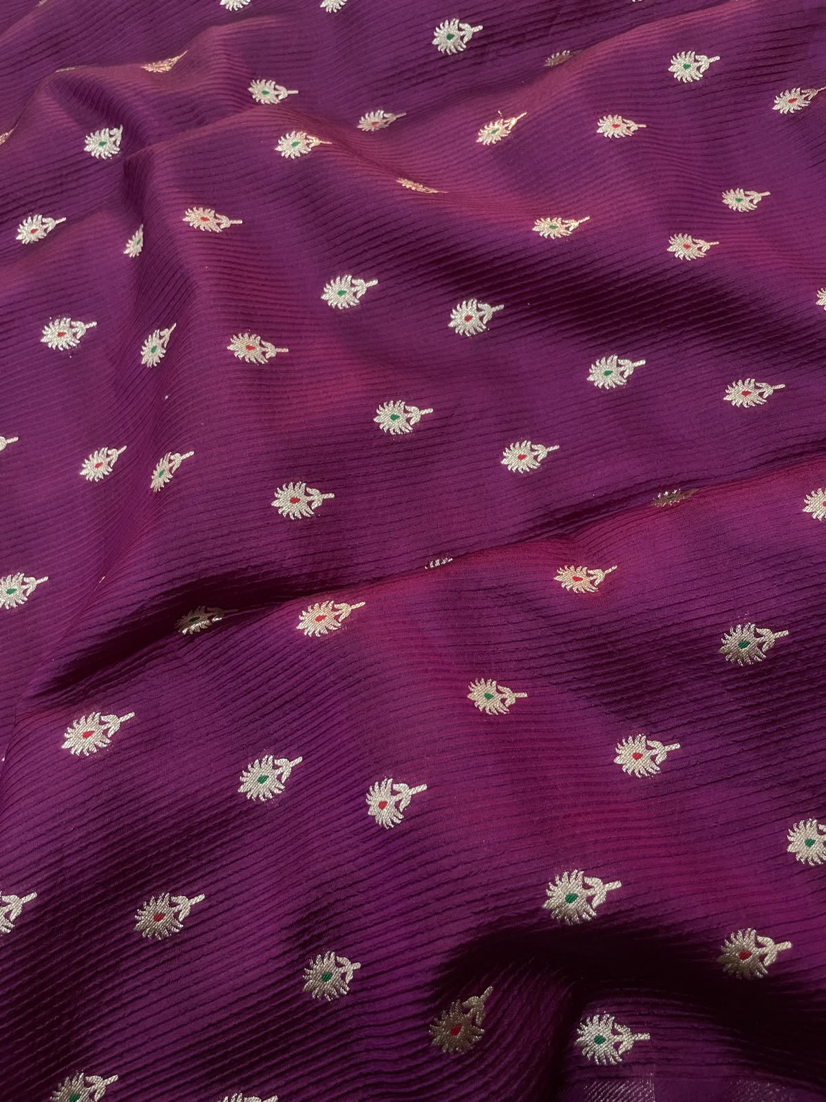 Pure Dupion Zari Butti (Colours Available) 44"Inch