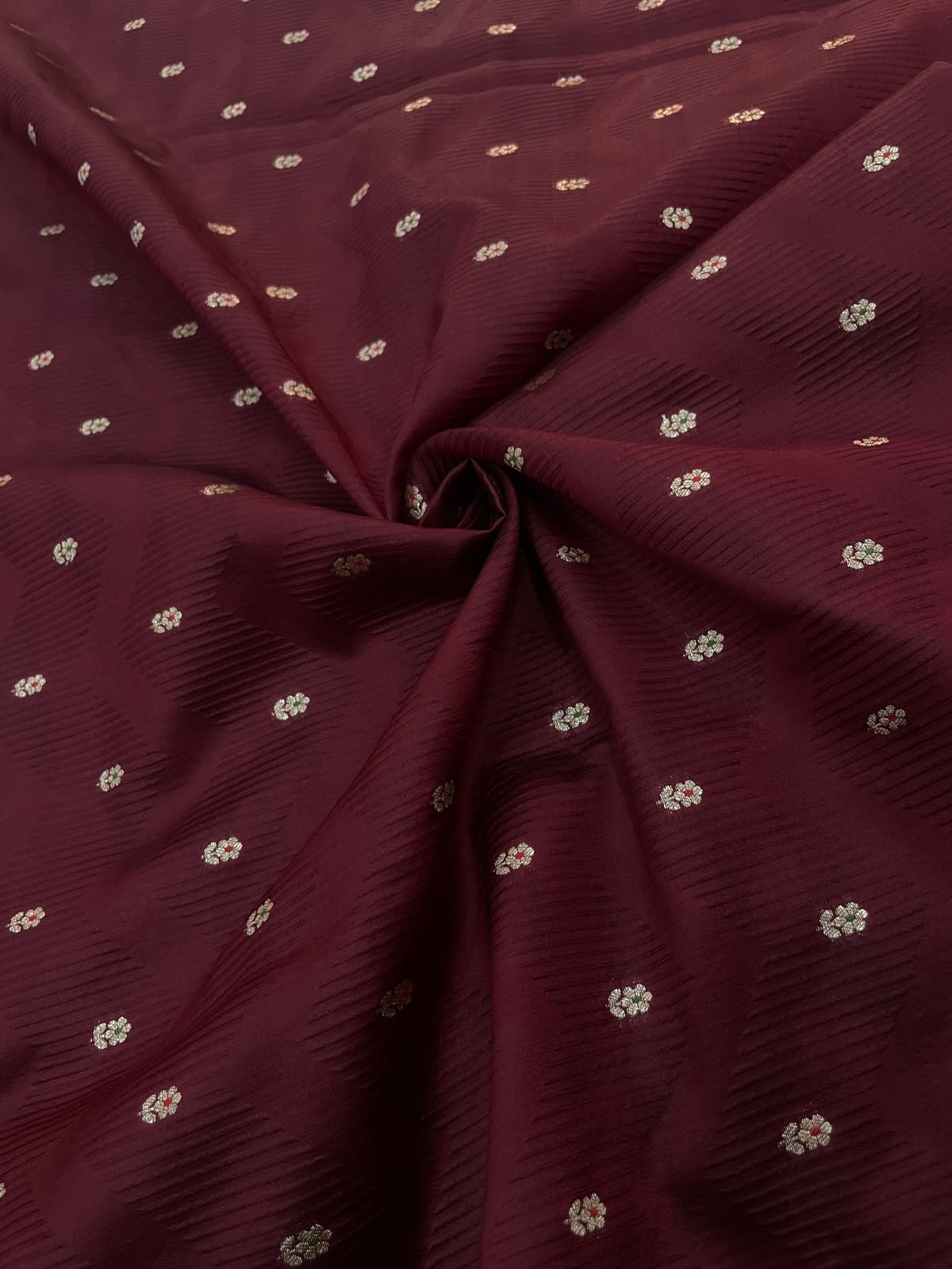 Pure Dupion Zari Butti (Colours Available) 44"Inch
