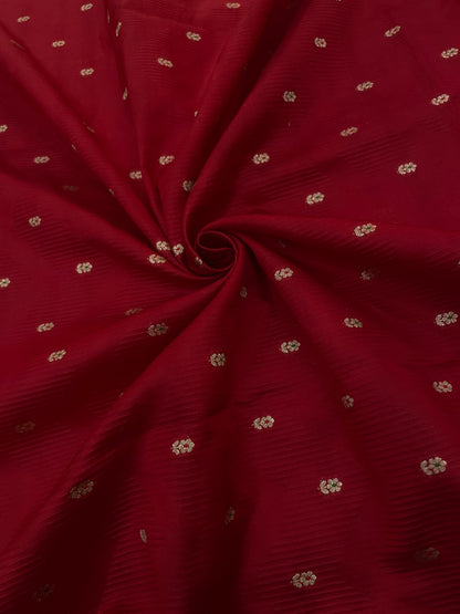 Pure Dupion Zari Butti (Colours Available) 44"Inch