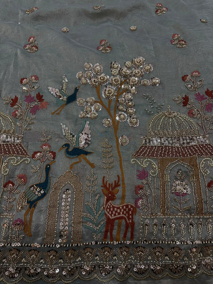 Kanjiwaram tissue multi embroidery