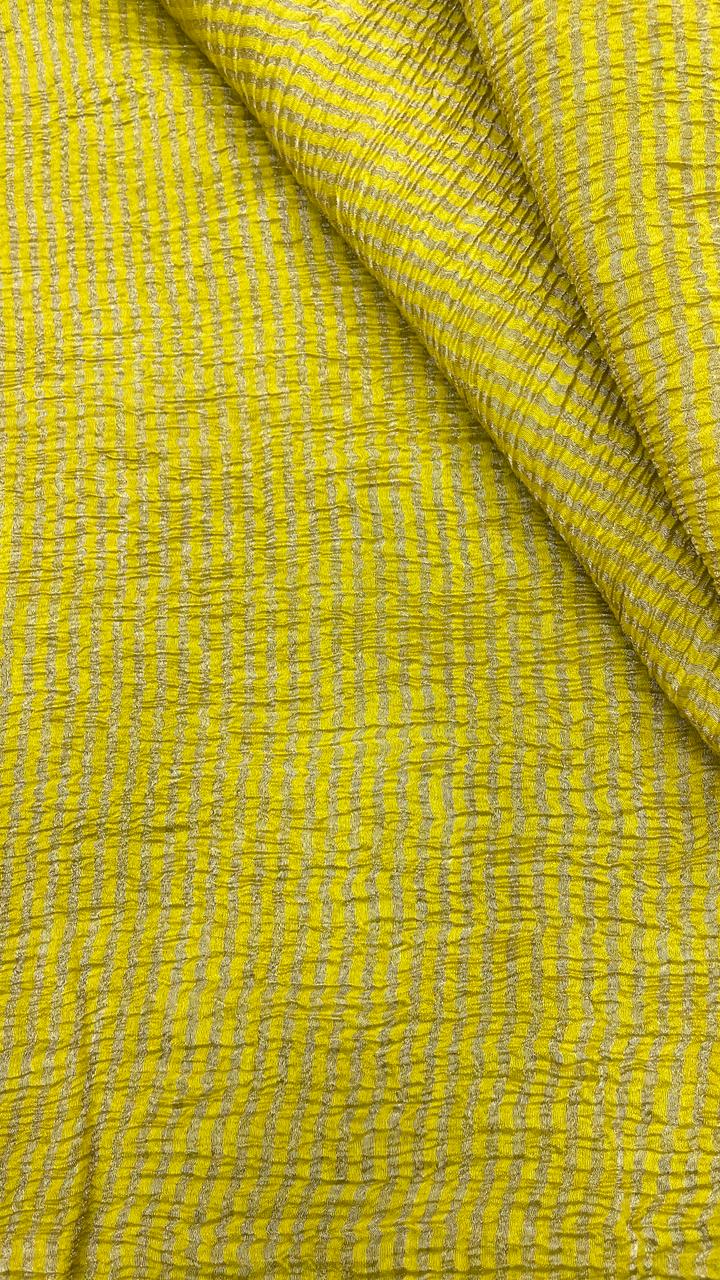 Chanderi Crush Tissue Stripes (Color Available) 44"Inch