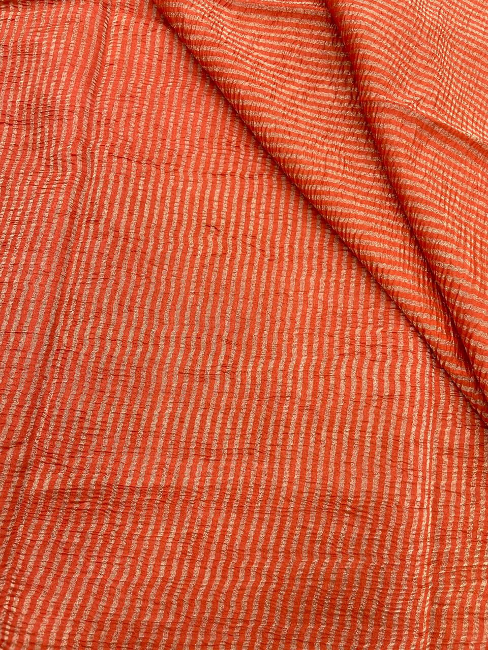 Chanderi Crush Tissue Stripes (Color Available) 44"Inch