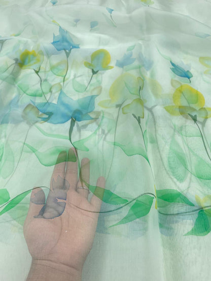 Pure Silk Organza Hand Paint
