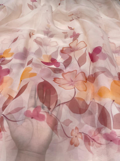 Pure Silk Organza Hand Paint