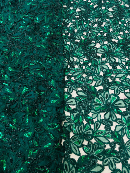 Net CutWork Embroidery (Color Available) 44"Inch