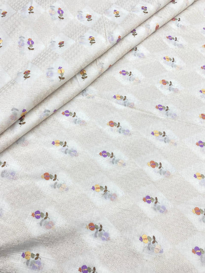 Chanderi Multithread Embroidery With Sequence