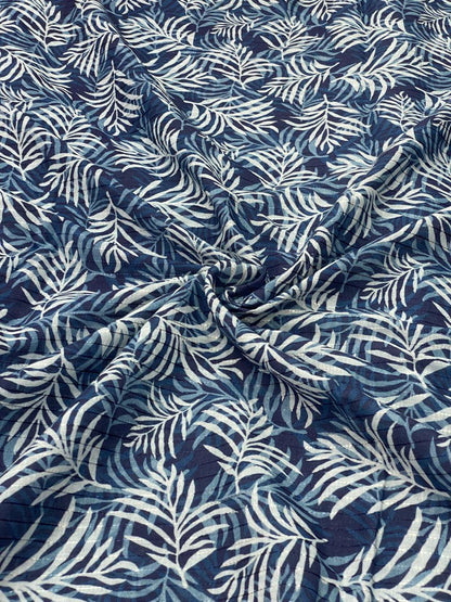 Cotton Self Stripes Embroidery With Print