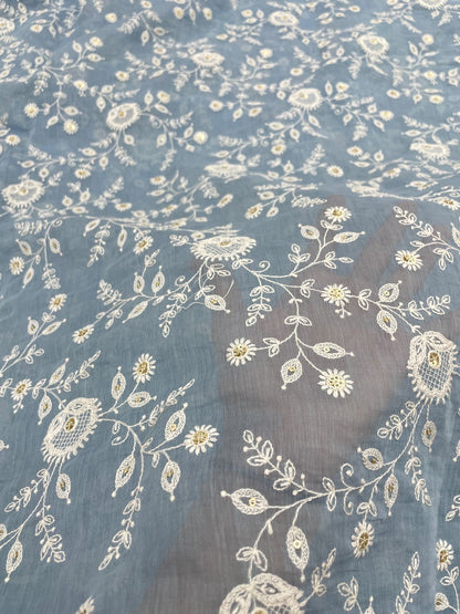 Chanderi Silk Embroidery 44"Inch (Colours Available)