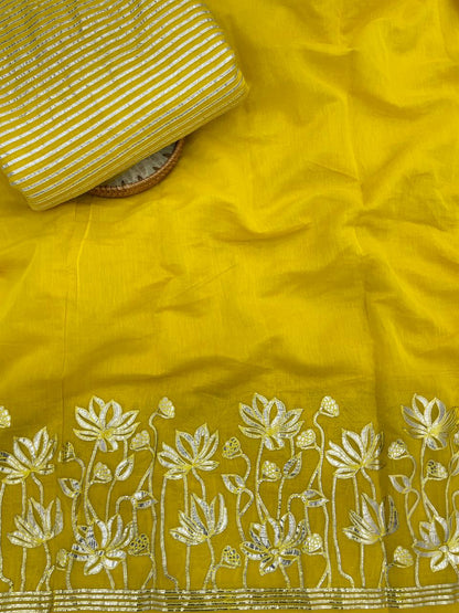 Chanderi Gota Embroidery Suit Set