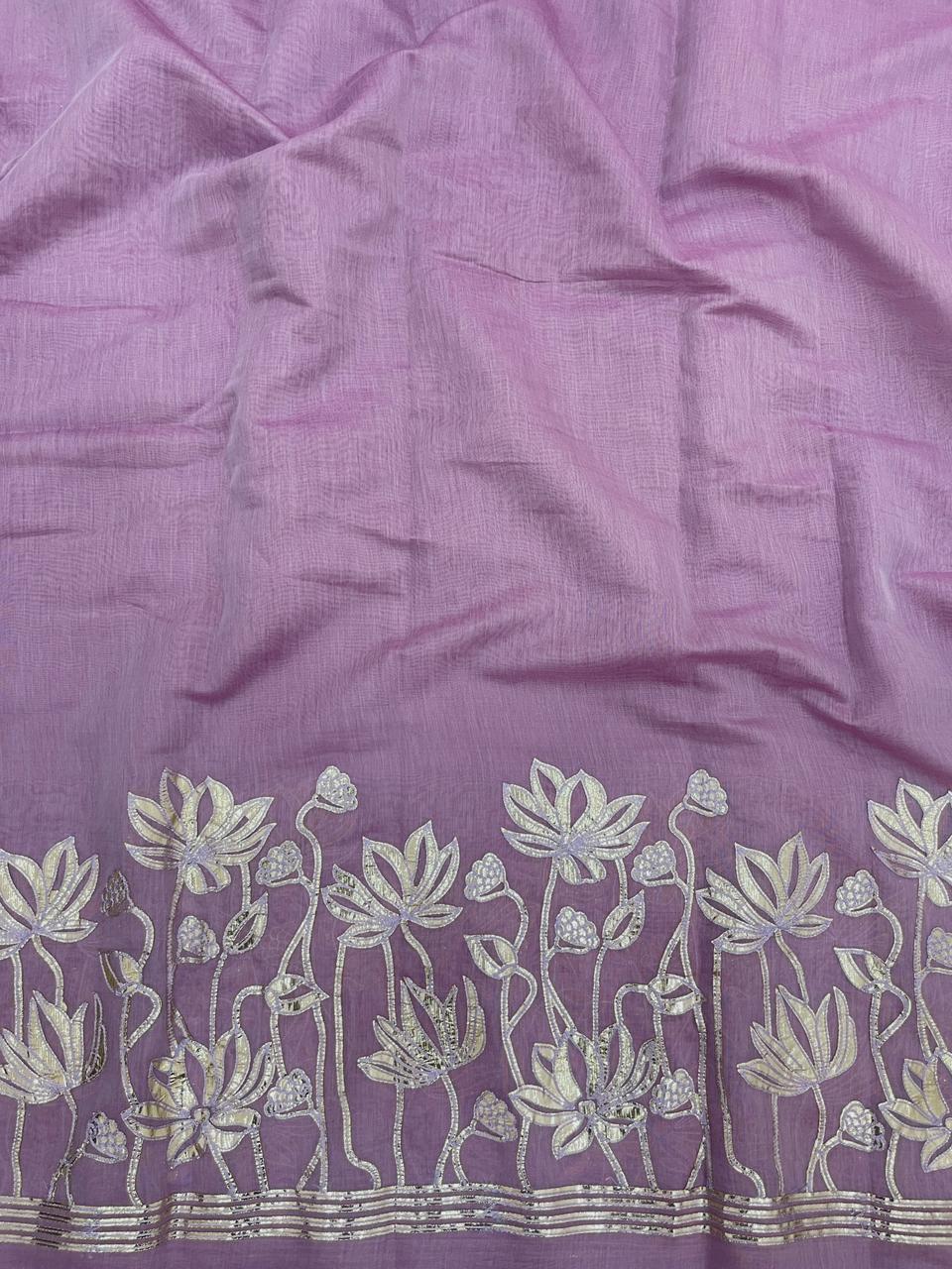 Chanderi Gota Embroidery Suit Set