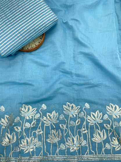 Chanderi Gota Embroidery Suit Set