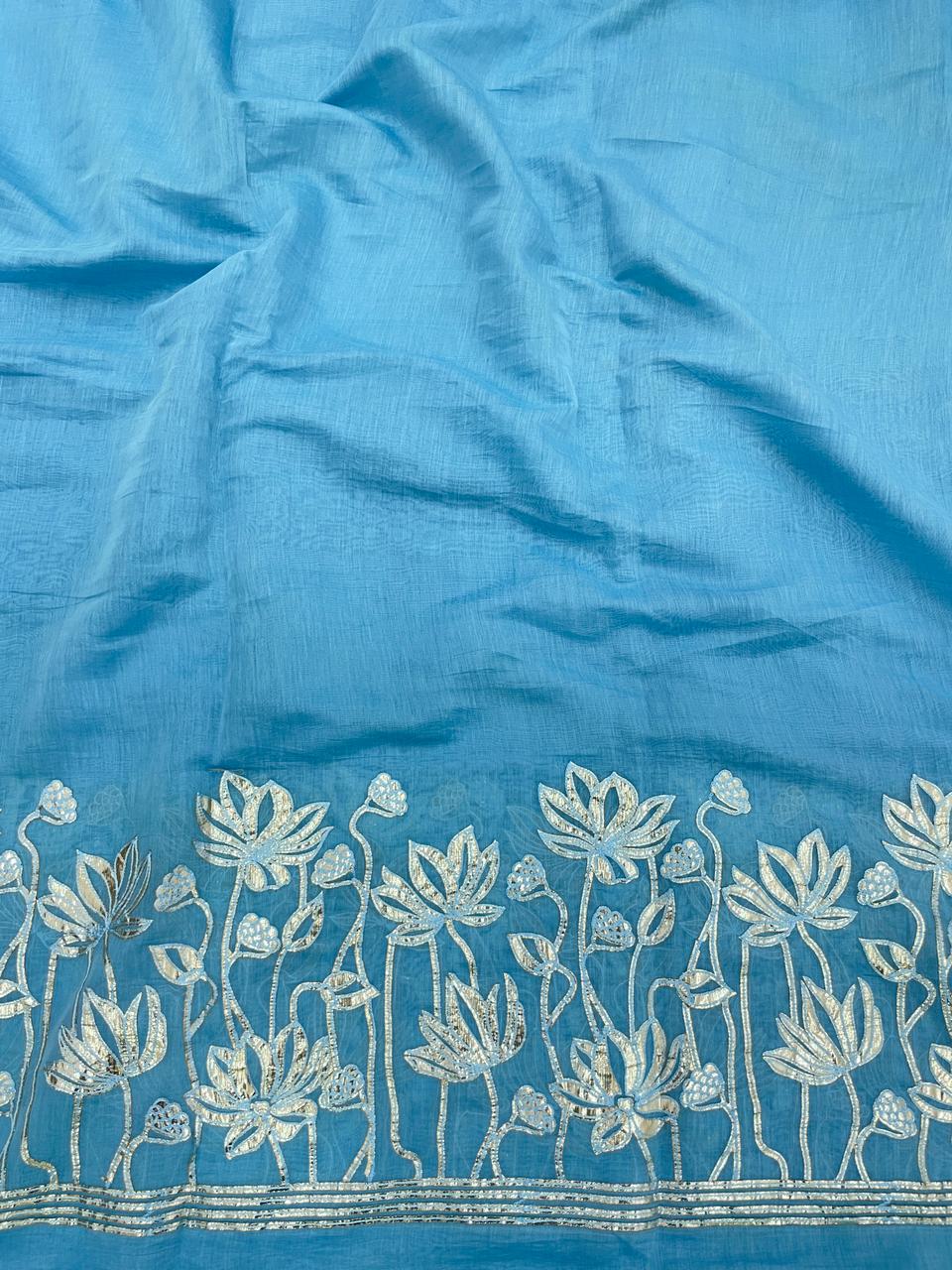 Chanderi Gota Embroidery Suit Set