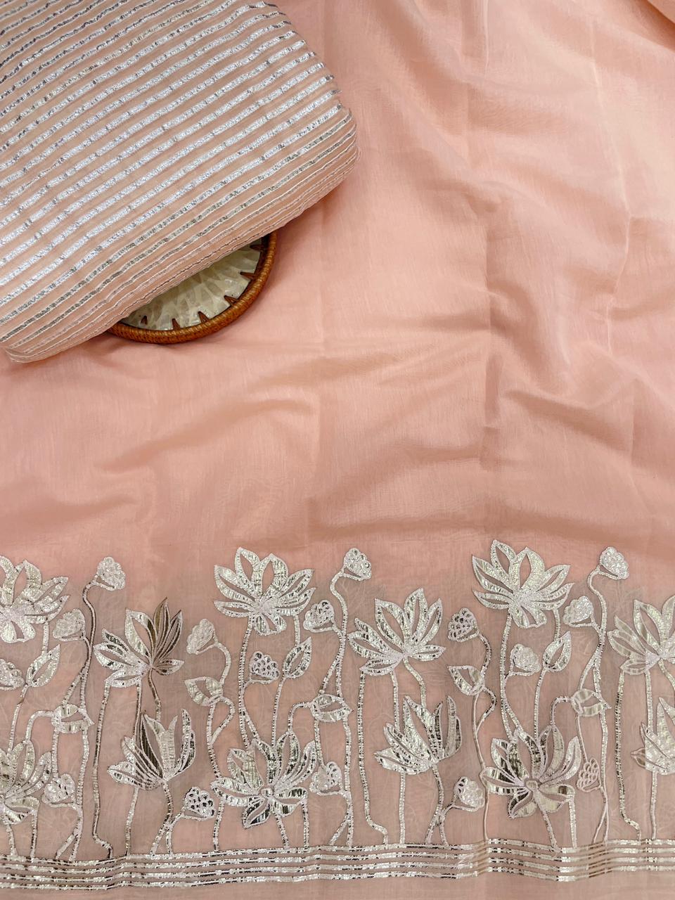 Chanderi Gota Embroidery Suit Set