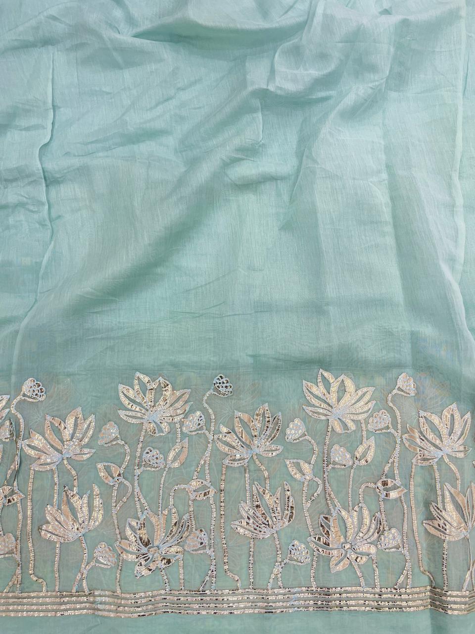 Chanderi Gota Embroidery Suit Set