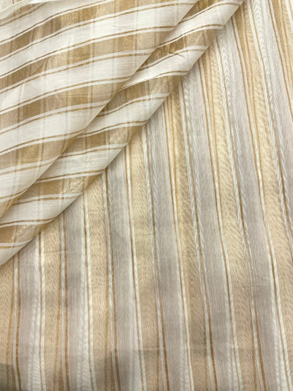 Dyeable Chanderi Tissue Stripes (44'inch)