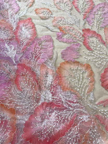 Net embroidery 3d beads 54"inch