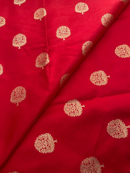 Pure Dupion Zari Butti (Colours Available) 44"Inch