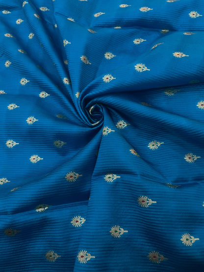 Pure Dupion Zari Butti (Colours Available) 44"Inch