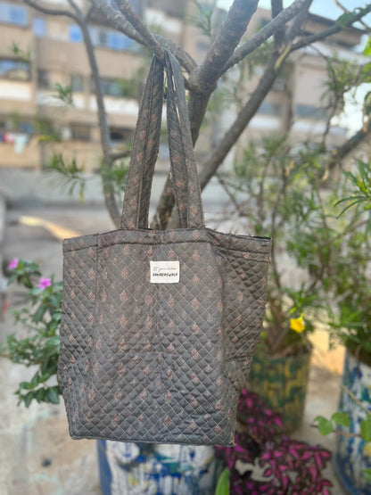 Classy Eco Friendly With Small Butti Flowers Printed Cloth Tote Bag