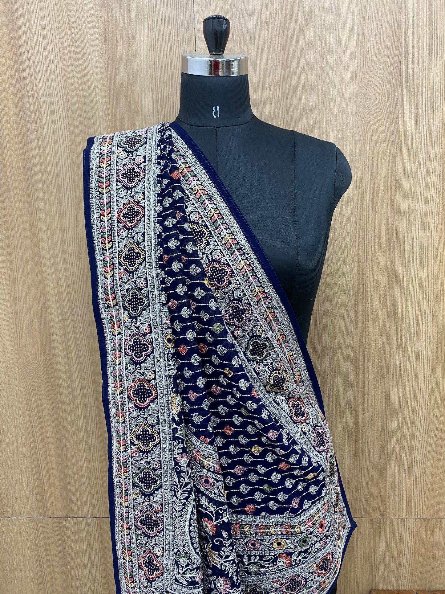 Elegantly Designed This Beautiful Paisley Jaal Embroidery With Premium Stone Work On Georgette Dupatta