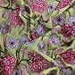 Emerald Yellow Floral Thread Embroidery On Viscose Georgette Fabric