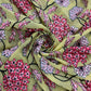 Emerald Yellow Floral Thread Embroidery On Viscose Georgette Fabric