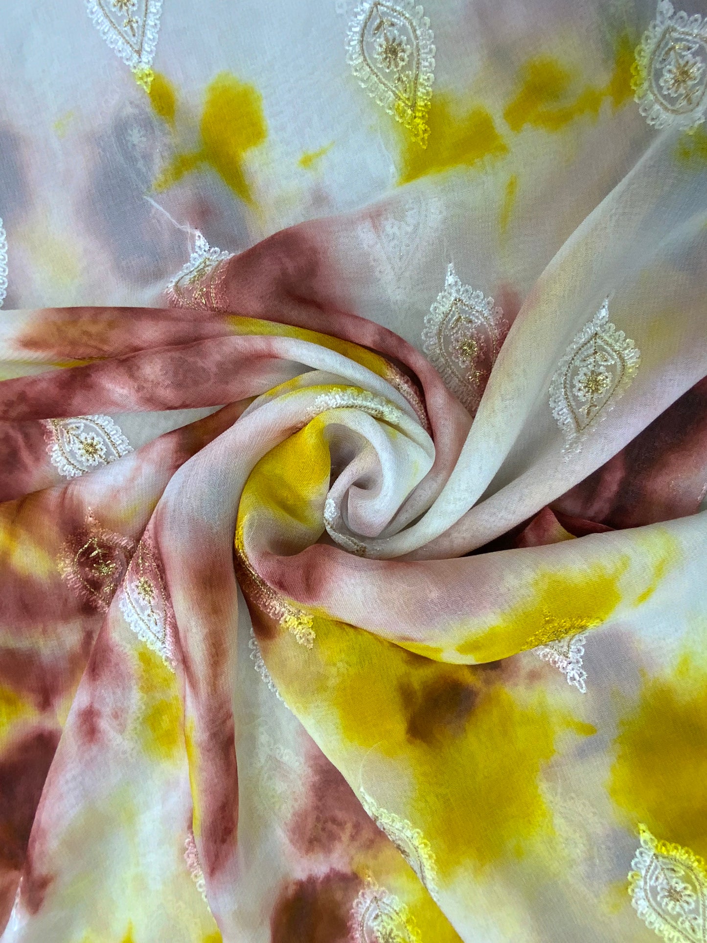 Georgette Shibori With Embroidery (Tie and Dye)