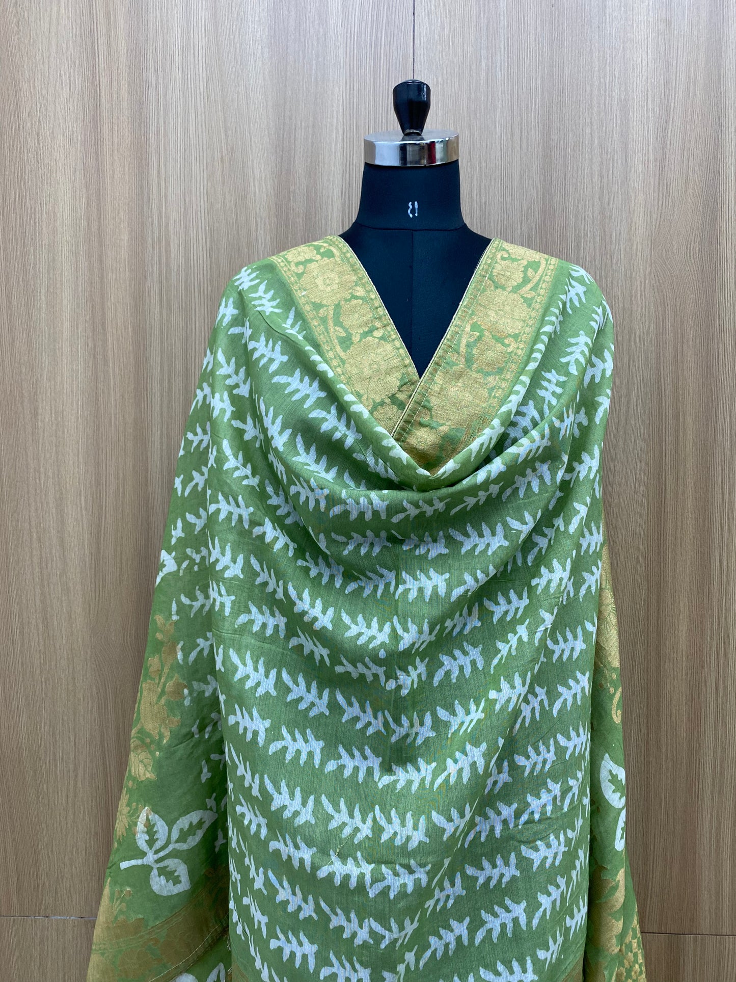 Chanderi Zari With Print Dupatta