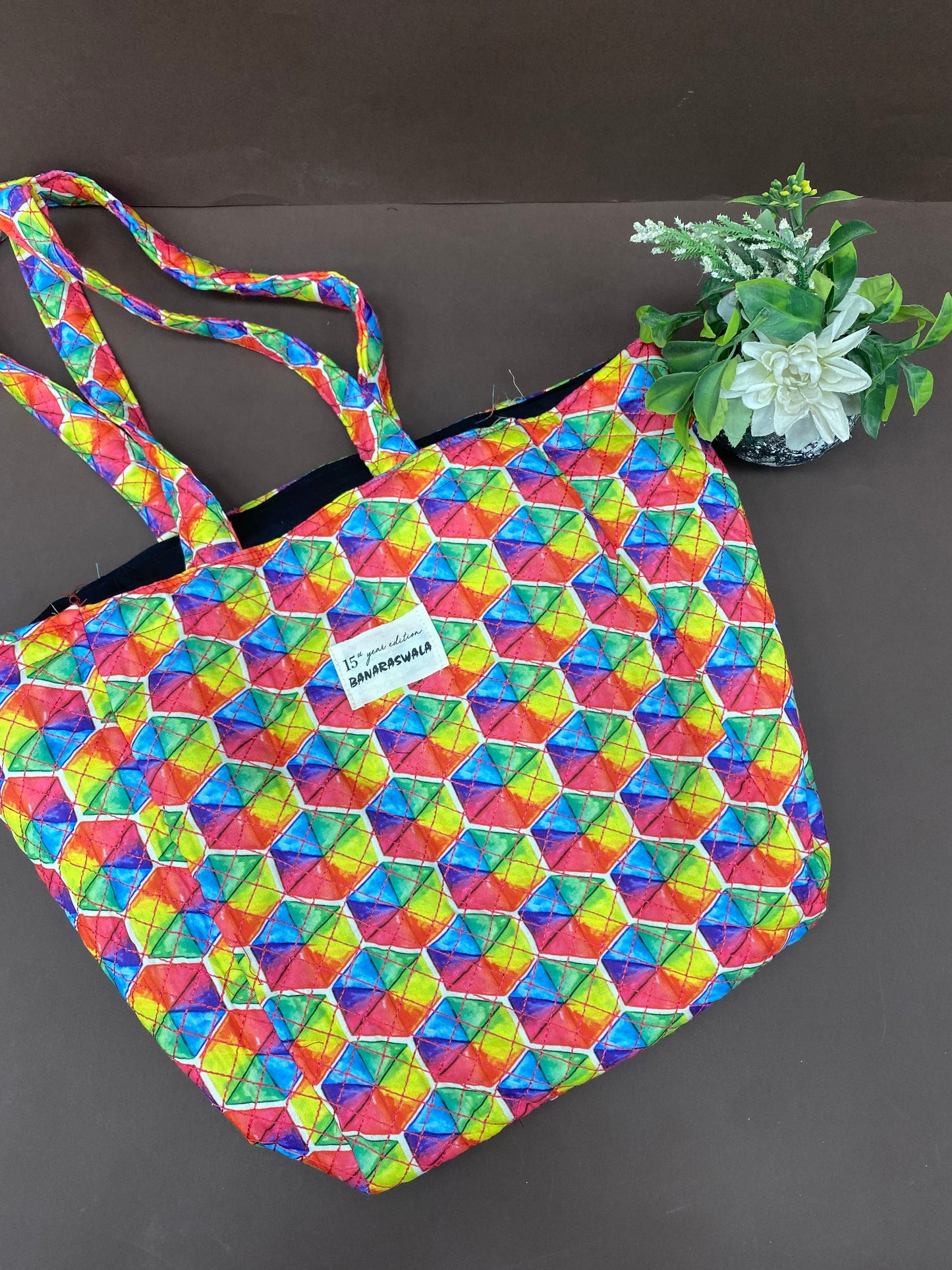 Classy Eco Friendly With Hexagon Shape Printed Cloth Tote Bag