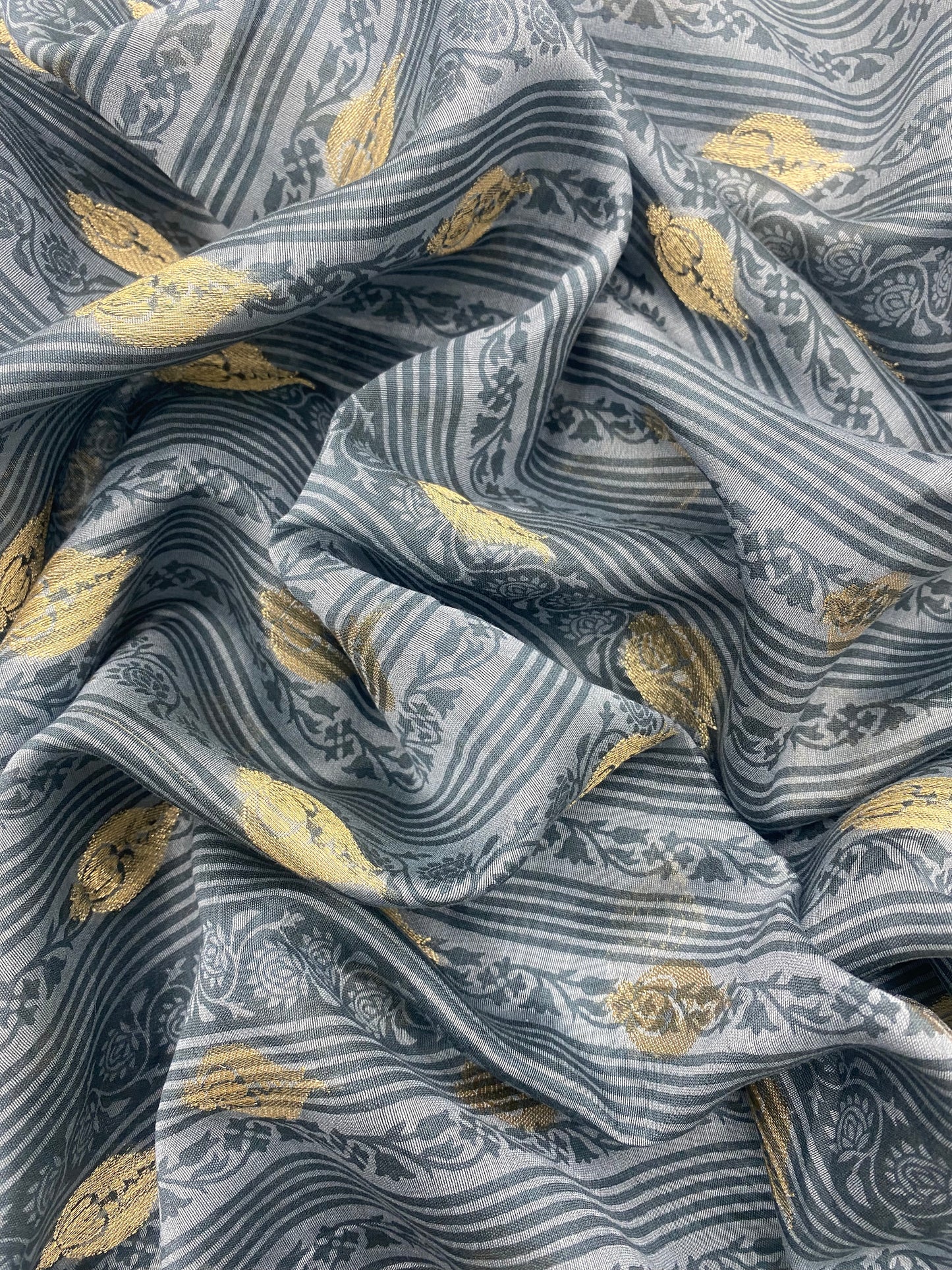 Pure Chanderi Jacquard With Print (Colours Available)