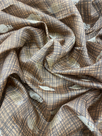 Pure Chanderi Jacquard With Print (Colours Available)