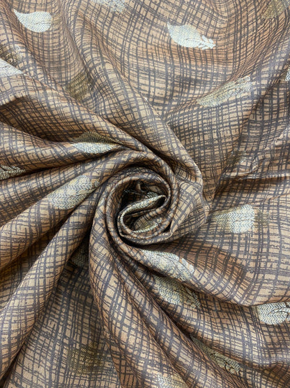 Pure Chanderi Jacquard With Print (Colours Available)