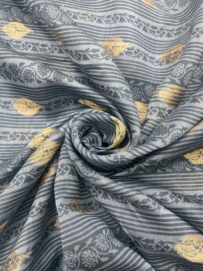 Pure Chanderi Jacquard With Print (Colours Available)