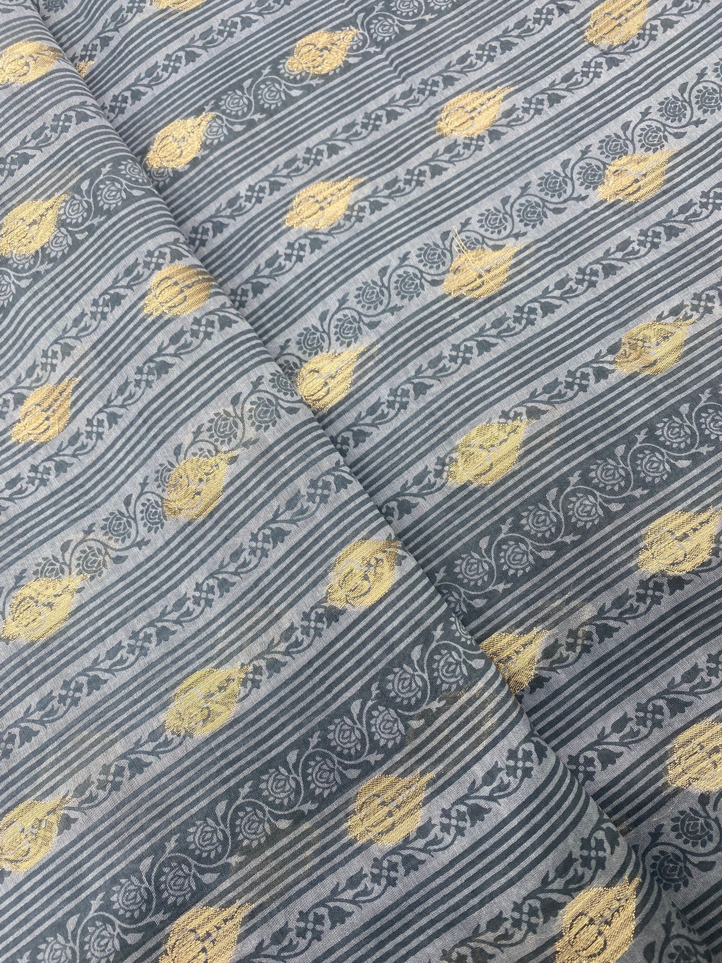 Pure Chanderi Jacquard With Print (Colours Available)