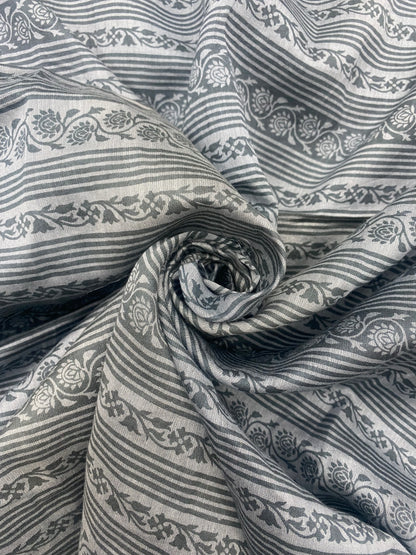 Pure Chanderi Silk With Print (Colours Available)