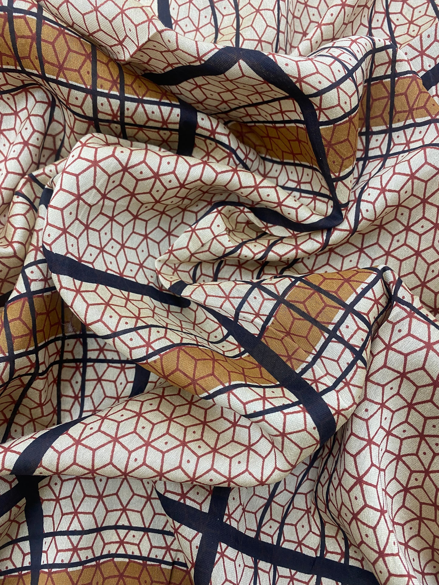 Pure Chanderi Silk With Print (Colours Available)