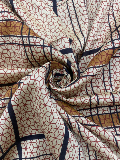 Pure Chanderi Silk With Print (Colours Available)