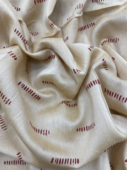 Pure Chanderi Silk With Print (Colours Available)