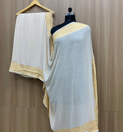 Pure Khadi Georgette Sarees (Dyeable)