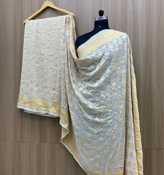 Pure Khadi Georgette Sarees (Dyeable)