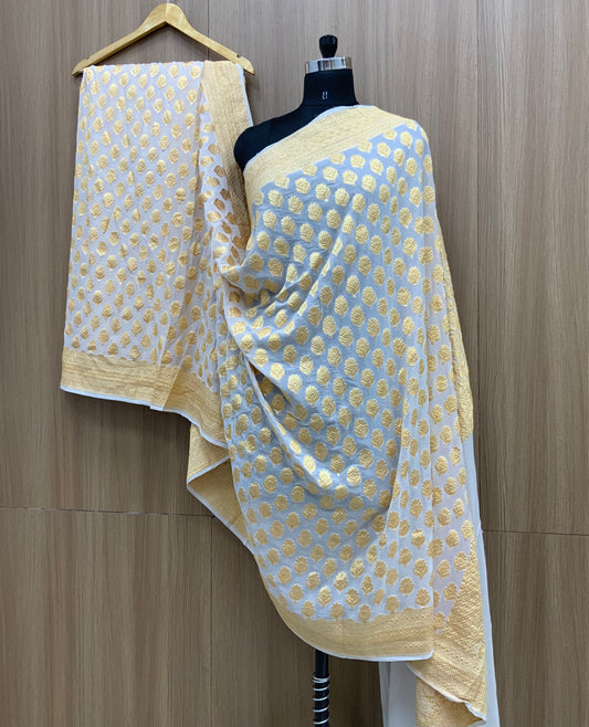 Pure Khadi Georgette Sarees (Dyeable)