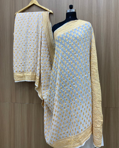 Pure Khadi Georgette Sarees (Dyeable)